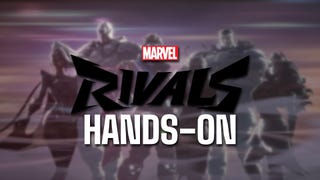 Marvel Rivals hands on banner image, with Storm, Starlord, Cable, and more heroes in the background.