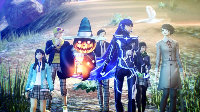 A party of demons and humans wanders the desert in SMTV: Vengeance