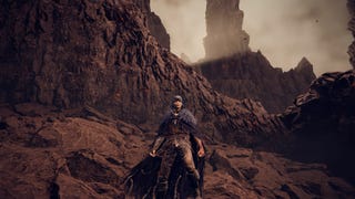 The player stands just outside the arena of boss, Bayle the Dread, in Elden Ring Shadow of the Erdtree
