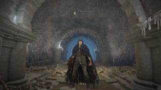 The Tarnished stands by the Grace in Darklight Catacombs in Elden Ring Shadow of the Erdtree