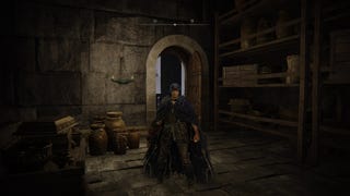 The Tarnished stands in the Belurat Tower Settlement Storeroom in Elden Ring Shadow of the Erdtree